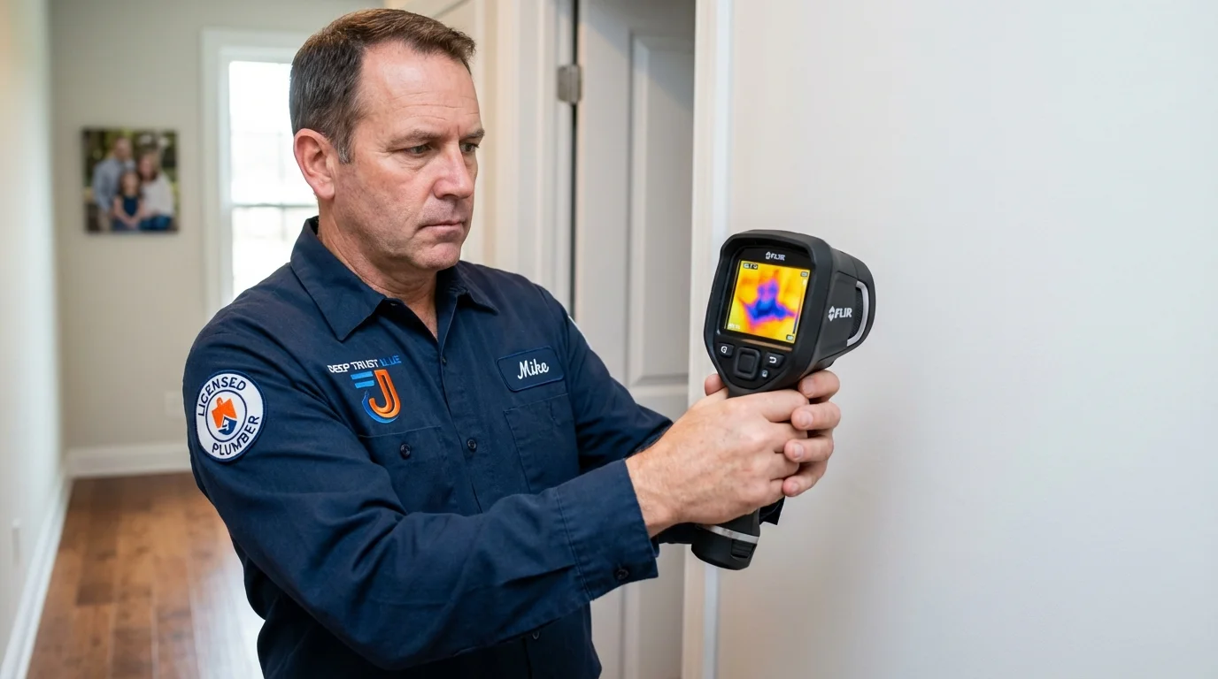 Thermal imaging leak detection by Johns Plumbing LLC in Ladd